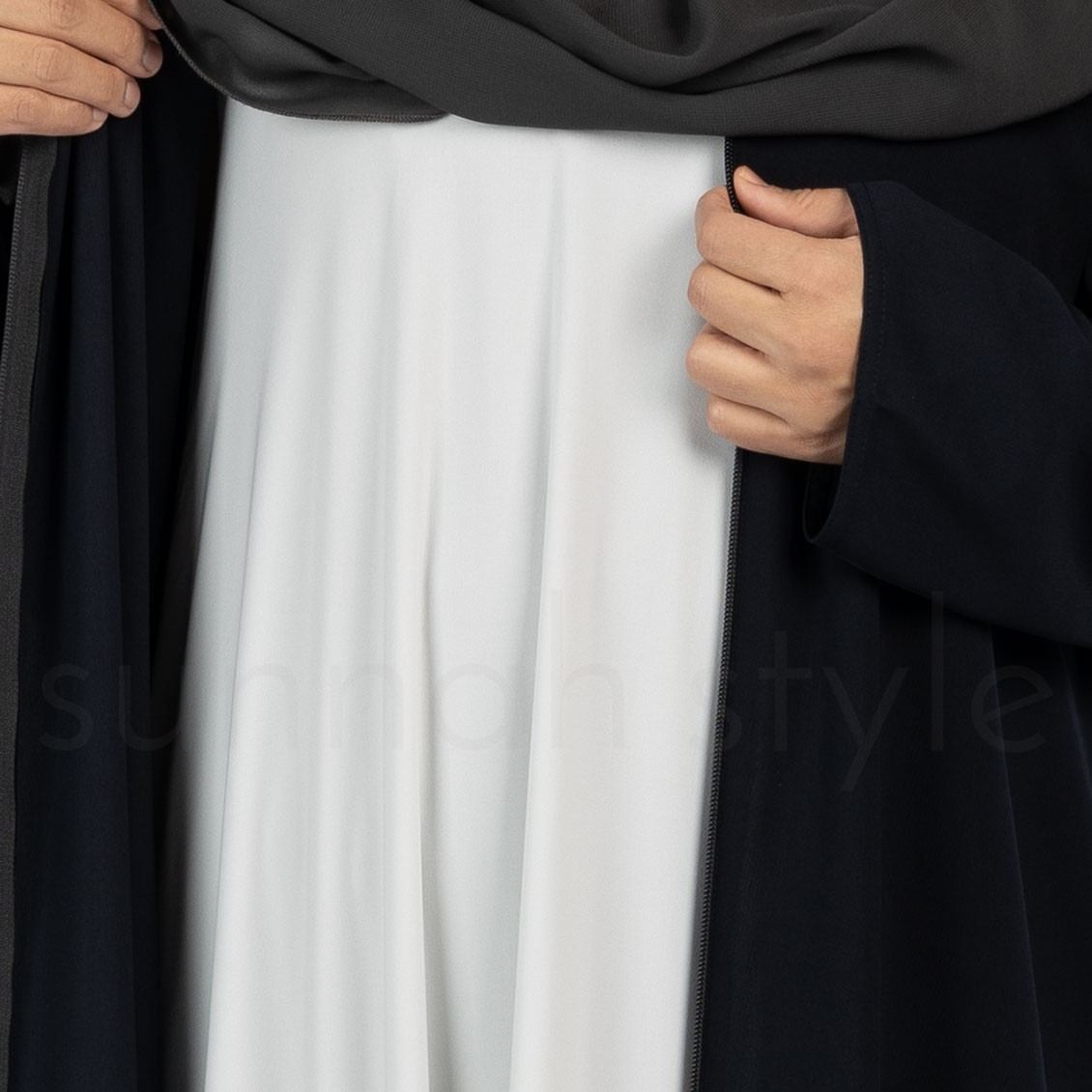 Sunnah Style Sleeveless Jersey Abaya Glacier Grey